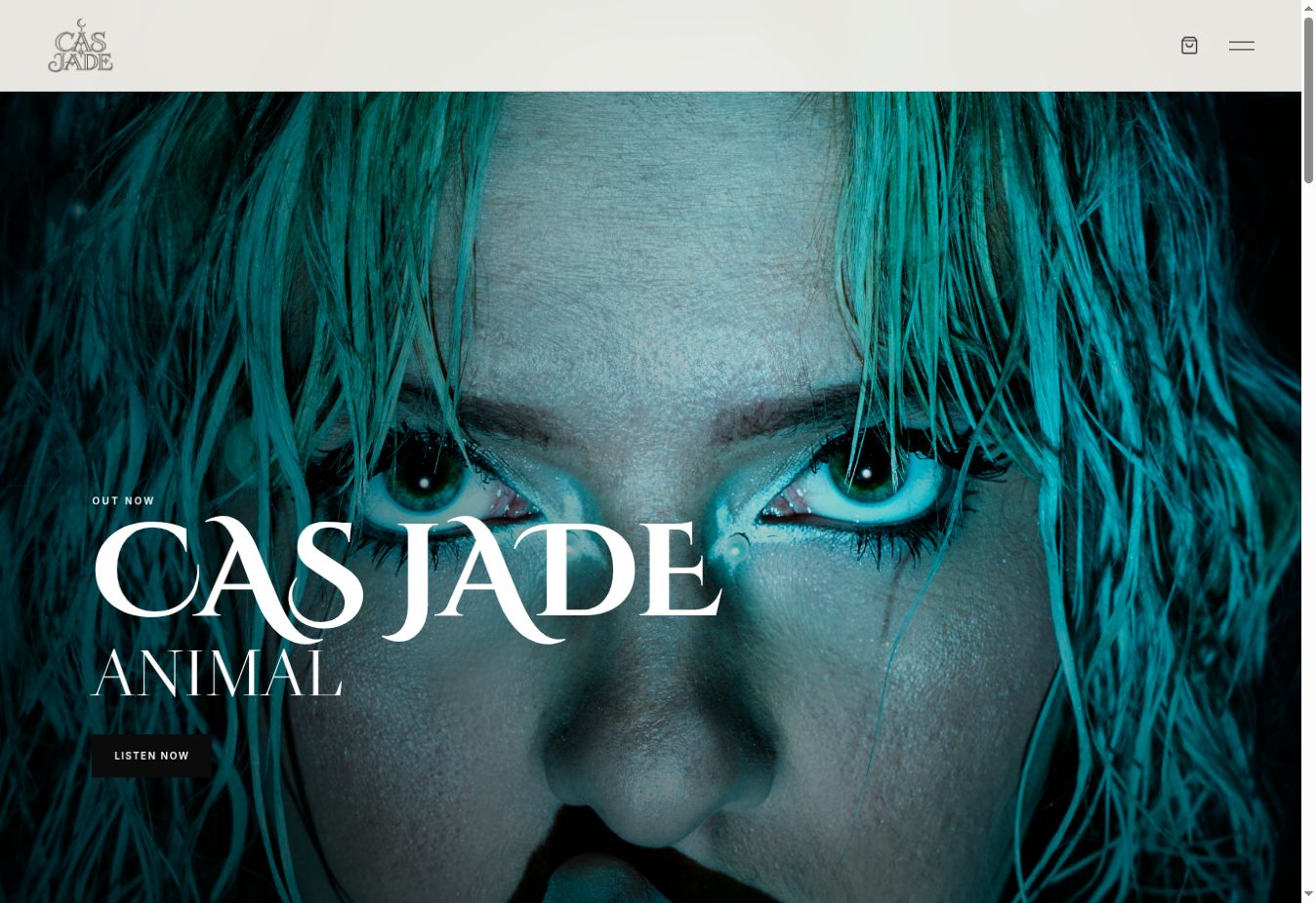 Screenshot of the Cas Jade homepage